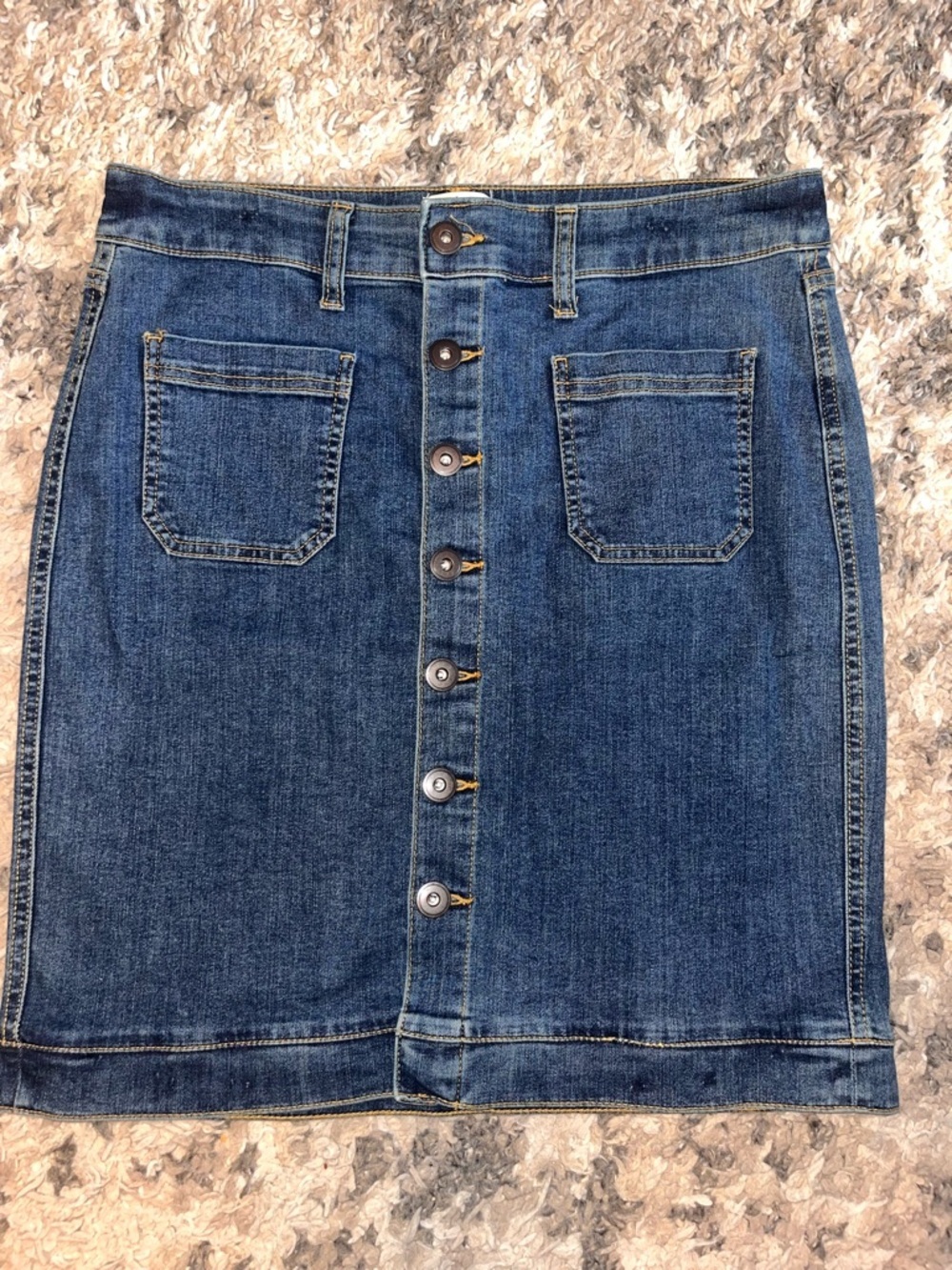 St. John's Bay Button-Front Denim Midi Skirt woman’s size 10